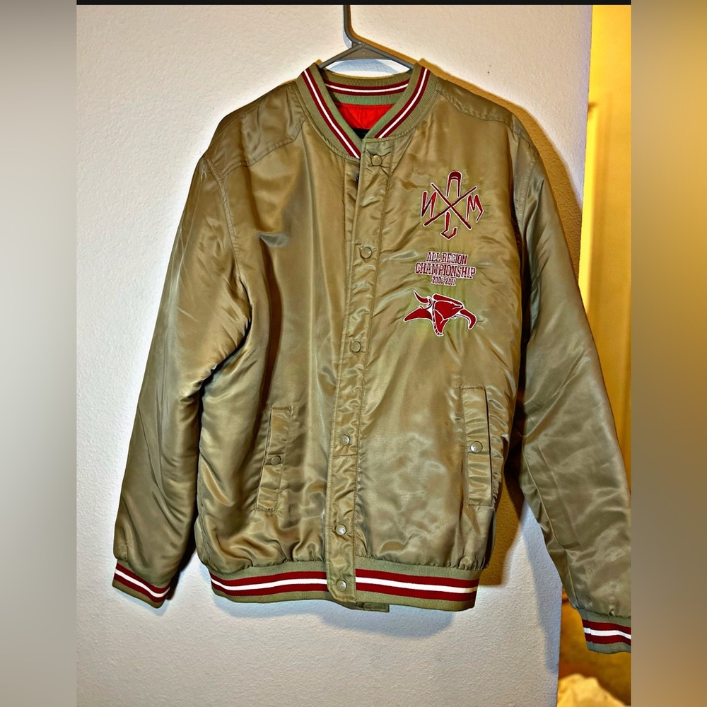 Bomber Varsity Jacket, Sz XL, Brown